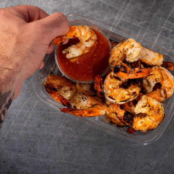 Grilled Shrimp with Sauce Cups Lifestyle